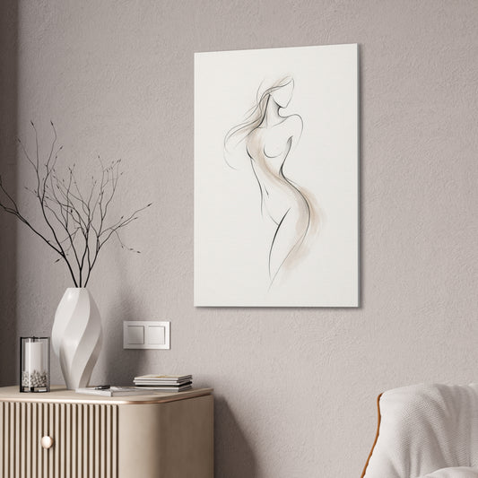 Silent Curve - Minimalist Line Art Canvas